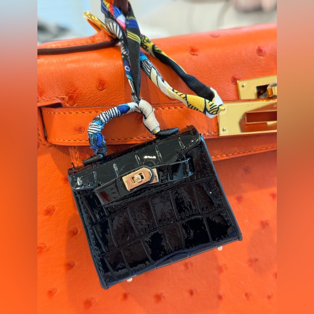 Mini Kelly handbag charm. AirPod holder. Bag accessories. Purse charm